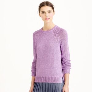 PURPLE J.CREW METALLIC SWEATER COMFY